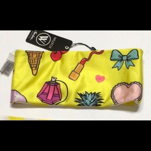 WILDFOX reversible emoji and stripe bikini top.NWT - Picture 2 of 4